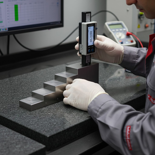 تست کالیبره ابزار دقت و اندازه‌گیری با استفاده از گیج بلوک و کالیبراسیون استاندارد