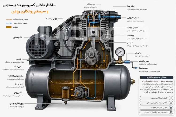 نقش روغن در عملکرد کمپرسور باد